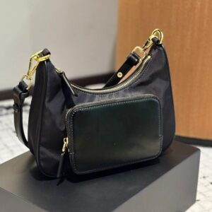 Designers bags Women Luxurys Leather Shoulder Bags Classic Nylon Armpit bag Handbags Tote Crossbody Zip Closure Women Hobo Ladies Underarm Fortune Bag 22m