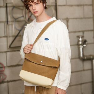 Korean version of men's and women's crossbody bag messenger bag commuting simple single shoulder bag single shoulder bag ins large capacity canvas bag