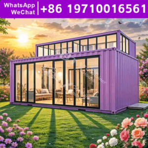 Prefab Modular Flat Pack House Steel Tiny Home Cabin Mobile Fireproof Housing Quick Build Garden Shelter