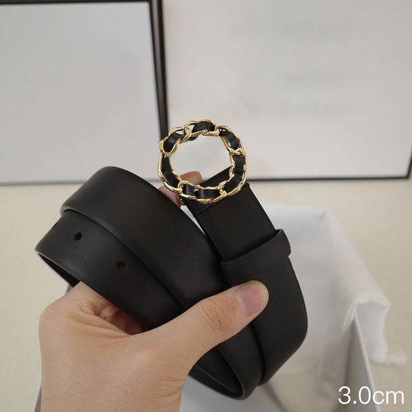 Classic Belt Luxury Designer Belts for Man Woman Genuine Leather Lacing Smooth Buckle Width 2.5cm or 3.0cm 4 Optional High Quality