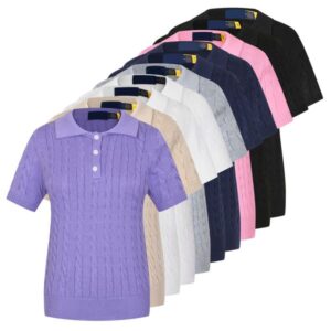 Knit T Shirt for Women Slim Fit Short Sleeve Knitwear Top Asian Size Daily Fashion Wear Elegant Soft Fabric Lightweight Spring Style