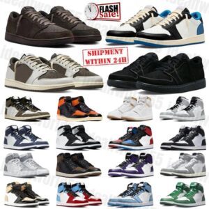 Designer Mens Shoes High 1 Mocha Leather rubber Low womens sneakers Dark Black White University Blue Bred Patent Lucky Green Outdoor Sports mens Trainers