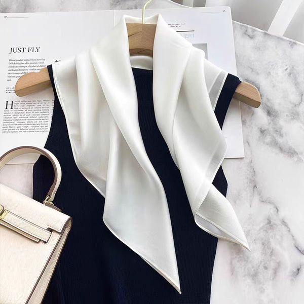 Spring and autumn pure color high-quality texture silk scarf 70 square scarf --816495