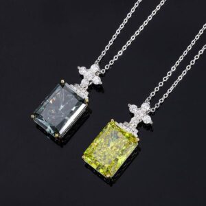 S925 Silver High-Carbon Diamond Luxury Pendant Necklace, 13x18mm Main Stone, Exquisite Fashion Design, Perfect Women's Jewelry for Any Occasion