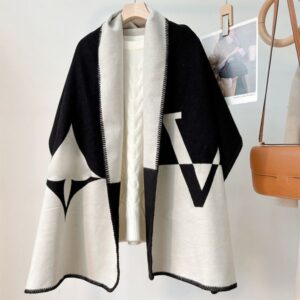 Stylish Women's Scarf Designer Patchwork Scarves Elegant Warm Shawl Letters Design 3 Colors