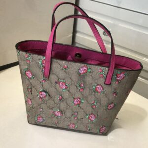 Fashion Children rose printed handbag 2025 Kids PVC princess tote bags girls single shoulder outdoor Picnic Basket bag S3307