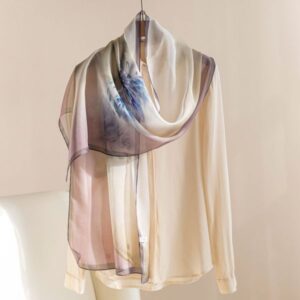Premium Summer Thin Printed 100% Silk Scarf –896605