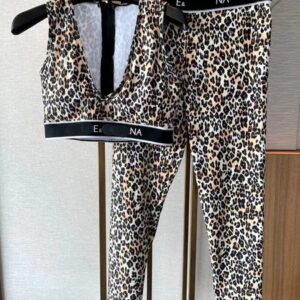 Women's sportswear summer bra leggings sports suit jogging running vest tights retro yoga suit