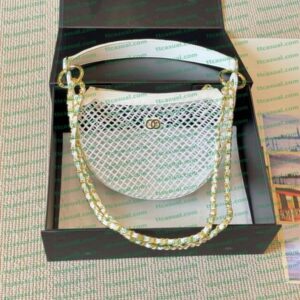 Luxury Designer Bag Women's Hand-Held Woven Bag Fashionable Shoulder Crossbody Bag Hollowed Out Bag