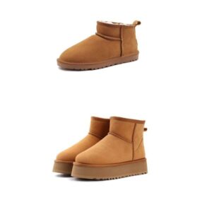 Winter Ankle Autralian Boots Designer Classic Mini Platform Boot Real Leather Fur Fluffy Booties For Woman Warm Shoes