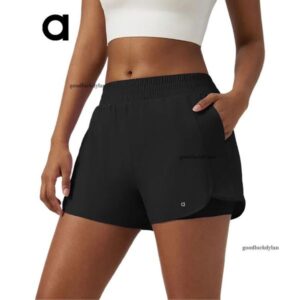 alocardio Rich Girl Brand 5A Quality Gym shorts Women's High-Waisted Anti-Slip Two-Piece Yoga Shorts for Fitness Clothes Black White Blue Green Orange Pink
