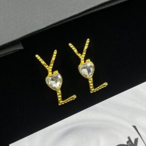 Fashion Brand Designers Letters Stud Earrings Geometric Women Luxury Brand Design Crystal Rhinestone Earring Wedding Party Jewelry