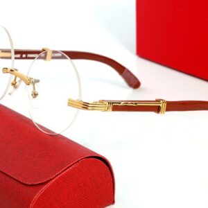 Fashion Designer Sunglasses for Women Mens Eyeglasses Goggle Beach Sun glasses Round Rimless Carti Frame Luxury Brand Eyewear Colorful Optional Lunettes With Box