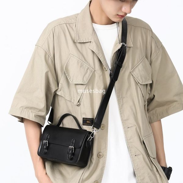 New crossbody bag for men trendy mailman casual PU unisex shoulder bag casual hand-held small square bag