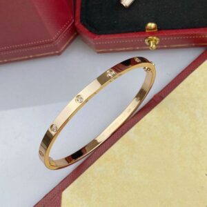 designer bracelet bangle for women titanium steel plated gold sier inlaid 10 diamond bracelets with screwdriver 4mm wide size 16-19 womens bangles jewelry