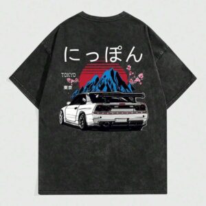 Washed Vintage T-Shirt Trendy Brand Pure Cotton American Style Loose Short Sleeve Oversized Printed