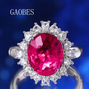 Luxury Pigeon Blood Ruby Three-Piece Jewelry Set S925 Sterling Silver Diamond Necklace, Earrings, and Ring for Women Elegant Fashion Gift