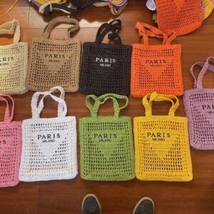 luxury beach bag designer woven tote beach bags knitting shopping handbag knitted woman luxurys handbags brand holiday casual totes bags wom