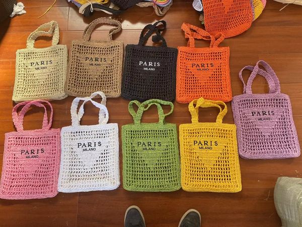 luxury beach bag designer woven tote beach bags knitting shopping handbag knitted woman luxurys handbags brand holiday casual totes bags wom