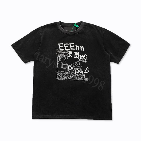 Tshirt hoodie Enfants Tee Riches Deprimm printing High end printing graphic tee designer mens t shirt Hip Hop fashion tees tshirts short sleeve clothes long sleeve