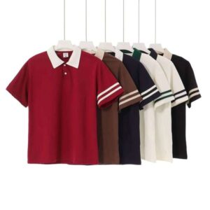 Men's Fashion T-Shirt Summer New Color Block 210g 100% Cotton Short Sleeve