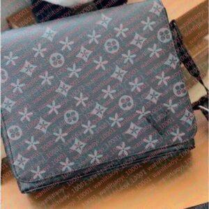 TRIO s Designer bags mens Leather Black Flowers New fashion men and women Europe the United States trend single shoulder crossbody backpack purse tote bag