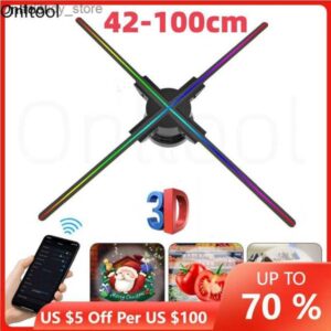 Other Accessories 42-100CM Fan Holographic Wifi Display Light 3D Projector z250225