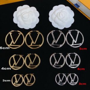 3CM 4CM 5CM Large Hoop Earrings 925 Silver Needle Luxury Designer V-letter Big Gold Round Earring women Valentine's Day Wedding Bride Gift Jewelry HLVE1 –01