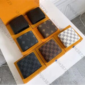 2024 high quality Leather Wallets Fashion Designer Wallets Retro Handbag for Women Men Classic Card Holders Coin Purse Famous Lattice Checke