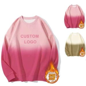 OEM Designer Custom Thick Premium Cotton Fleece Workout Varsity Women's Sweatshirt High Quality Embroidery 3D Winter