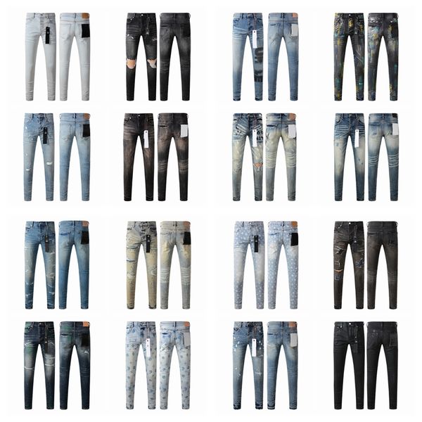 5A Mens Trousers Man Designer Jean Men Black High Quality Straight Retro Streetwear Casual Sweatpants Designers Joggers jean purple Pants Jeanse 01