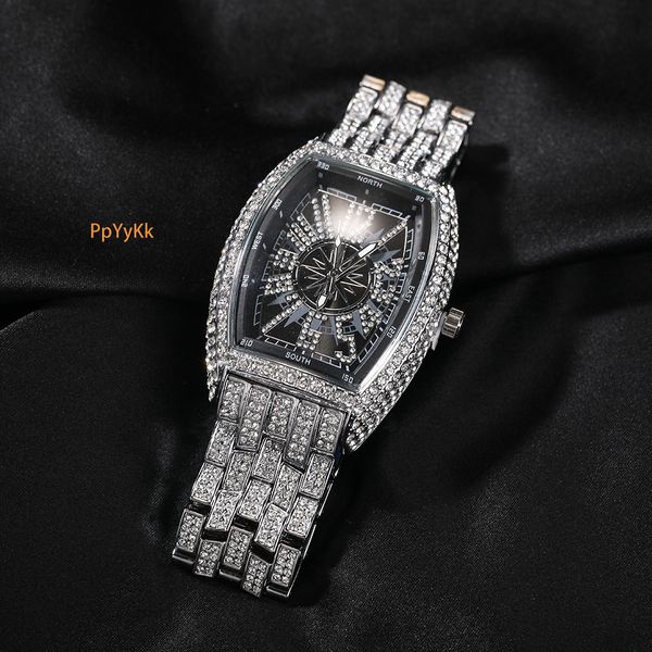 Luxury Jewelry VVS Moissanite Hip Hop Iced Out Bling Bling Starry Men Watch Personalized Numerals Barrel Big Dial Pass the diamond tester