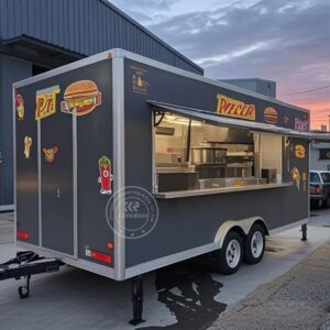 2025 Retro Food Trailer Mobile Truck Ice Cream Truck Fast Food Truck Burger Coffee Catering Trailer Fully Equipped