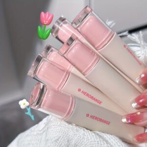 HERORANGE Crystal Freeze Mirror Lip Glaze Moisturizing Whitening Long-lasting Not Easy to Stain Lip Gloss Red 10g Tube Lightweight