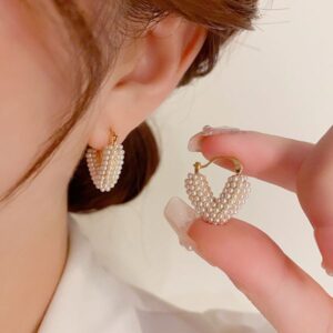 Luxury Hoop Earrings Pearl 18k Gold Plated Earrings for Women Earrings Wedding Party Jewelry Gift