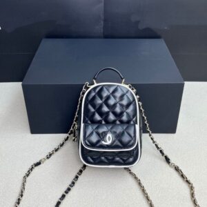 Backpack Style Designer Lychee patterned cowhide frog backpack small backpack hand-held crossbody bag women's bag diamond grid high-end