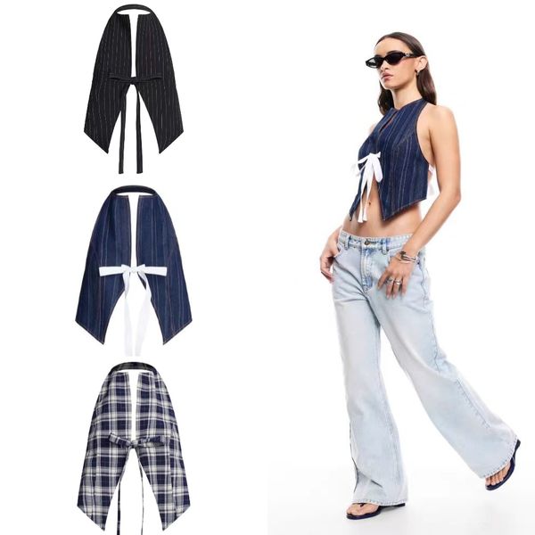 Womens Two Piece Sets faux suede princess slim fit top with lines eyelets tie straps hanging neck top low waist hot pants