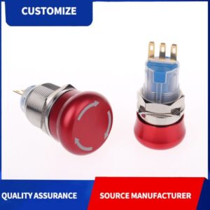 Button switch M22 emergency stop button switch waterproof anti-vibration small accessories metal button wholesale