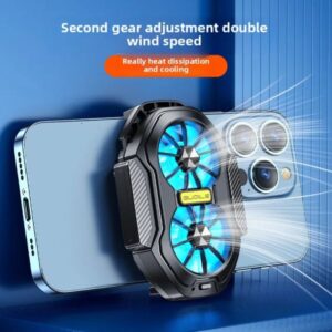 FS01 Dual Fan Mobile Phone Radiator Air Cooled Wireless Charging Back Clip Double Turbine Cooling for Phones