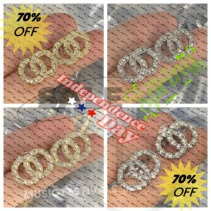 channl earrings Simple small stud earrings Classic c letters gold silver diamond stud earrings Jewelry designer style luxury earrings