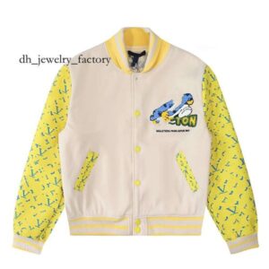 vuittons Mens Jackets designer Classic l Vintage Baseball Varsity Coat Loose Mens Women Outerwear Wool Flocking Leather Single Breasted Couples Warm Bomber 328