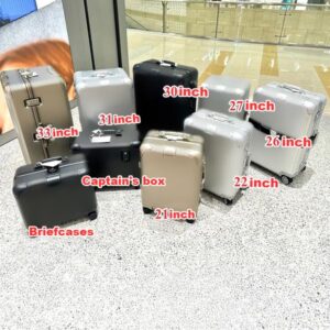Designer Metal Combination luggage Aluminum Suitcase Luggage set fashion universal wheel large capacity trolley case boarding box 21-33inch