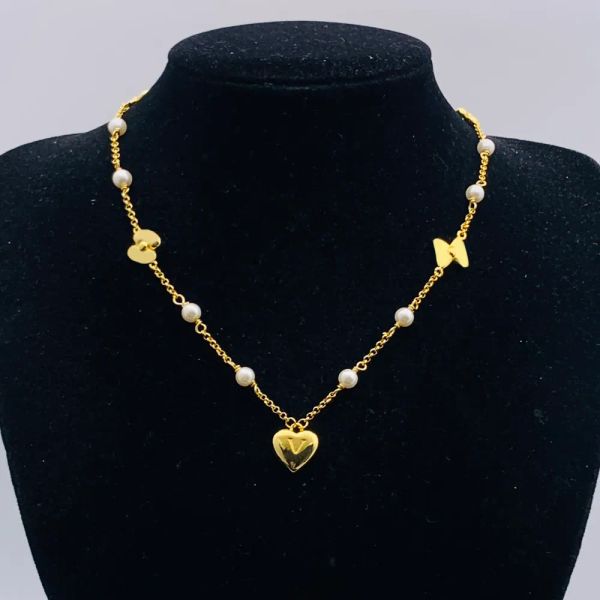 Designer Necklace Women Choker Pearl Pendant Women Gold Plated High Quality Party Wedding Jewelry Gift