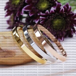 18K Gold-Plated High quality Stainless Steel Bangle – Fashion Classic Bracelet for Women & Girls