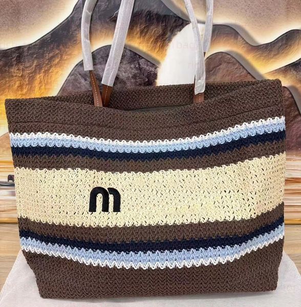 Beach Bag Designer Bag Tote bag Straw Bag Travel Shopping bag big capacity women Handbags Hollow Out Woven Letter Shoulder bags Vacation gift 001
