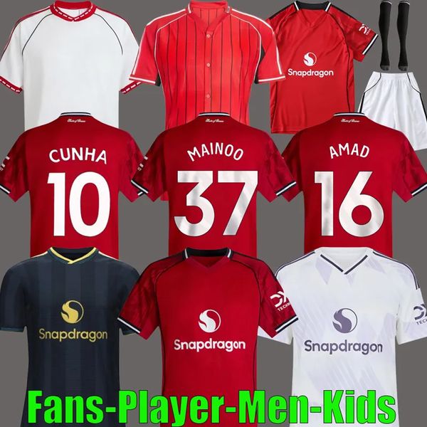 2025 CUNHA MAINOO MBEUMO Man football shirt Soccer Jersey unitedjersey MARTINEZ CASEMIRO mAnchEsTeers B. FERNANDES UNTED 24 25 26 kit kids tops