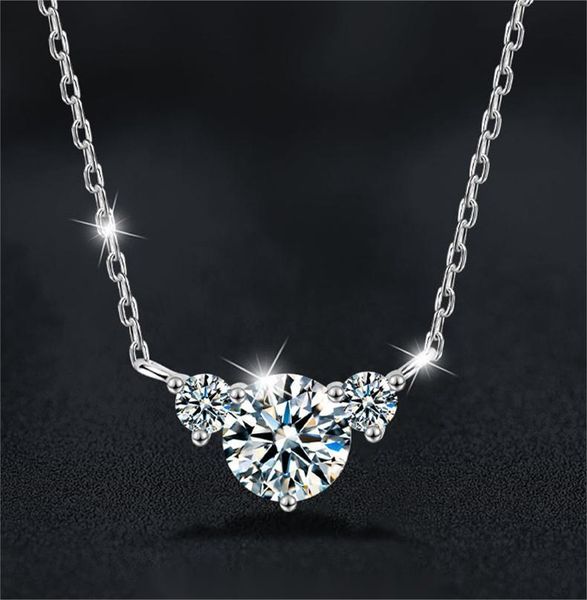 S925 Silver Moissanite Heart Necklace for Women, Versatile Elegant Pendant, Simple & Stylish Clavicle Chain Jewelry