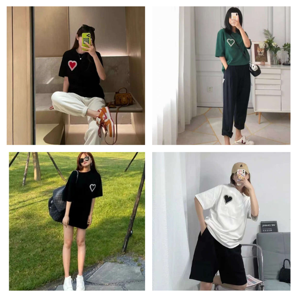 Summer T designer mens t shirt simple pure cotton round neck embroidered letter aron casual commuting Fashione women tshirt temperament versatile men heart tees