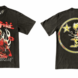 The Worm Rodman Dazzle Logo Print Washed Tee