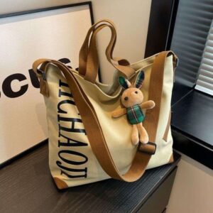 Canvas casual large capacity tote commuting student class versatile single shoulder crossbody bag